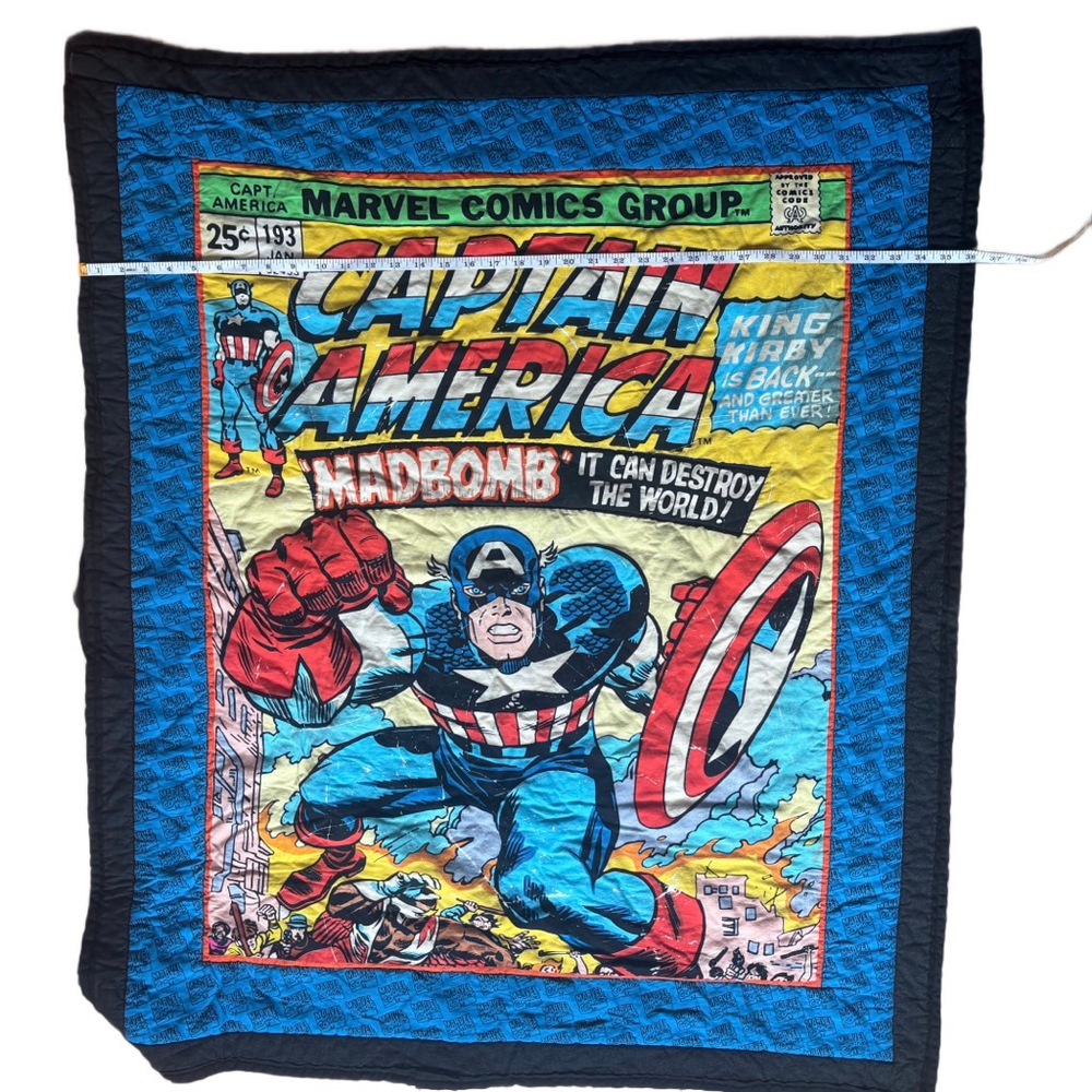 Unbranded Vintage Kids Captain America Comic One Size Quilt - Picture 5 of 6